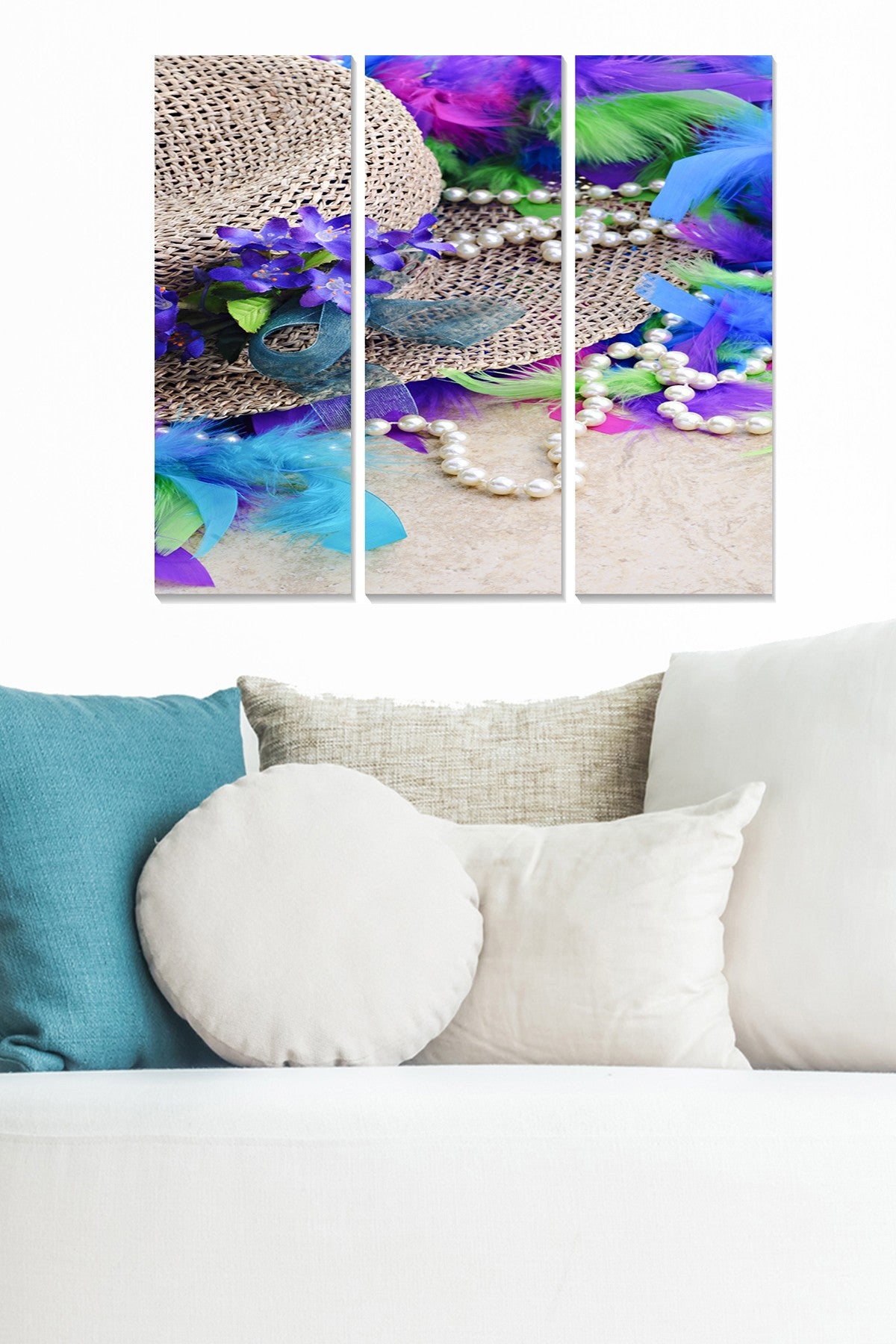 Tríptico Decorativo em MDF, Multicolor, 70 x 50 cm (3 Peças, MDF 3 mm)