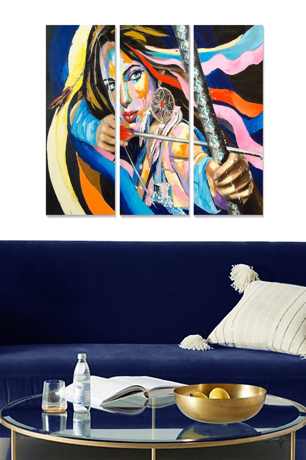 Quadro Decorativo em MDF Multicolor – Conjunto de 3 Peças (3x20x50 cm, Total 70x50 cm, 3 mm)