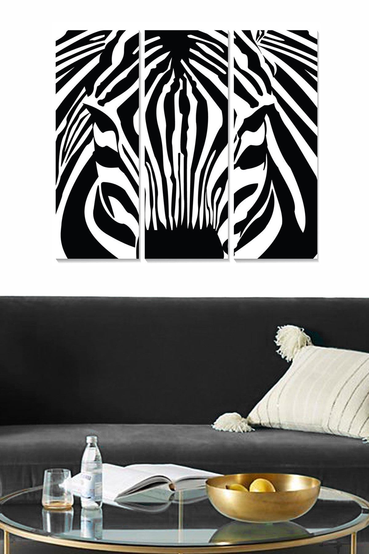 Quadro Decorativo em MDF Multicolor – Conjunto de 3 Peças, 70x50 cm (3x 20x50 cm), MDF 3 mm