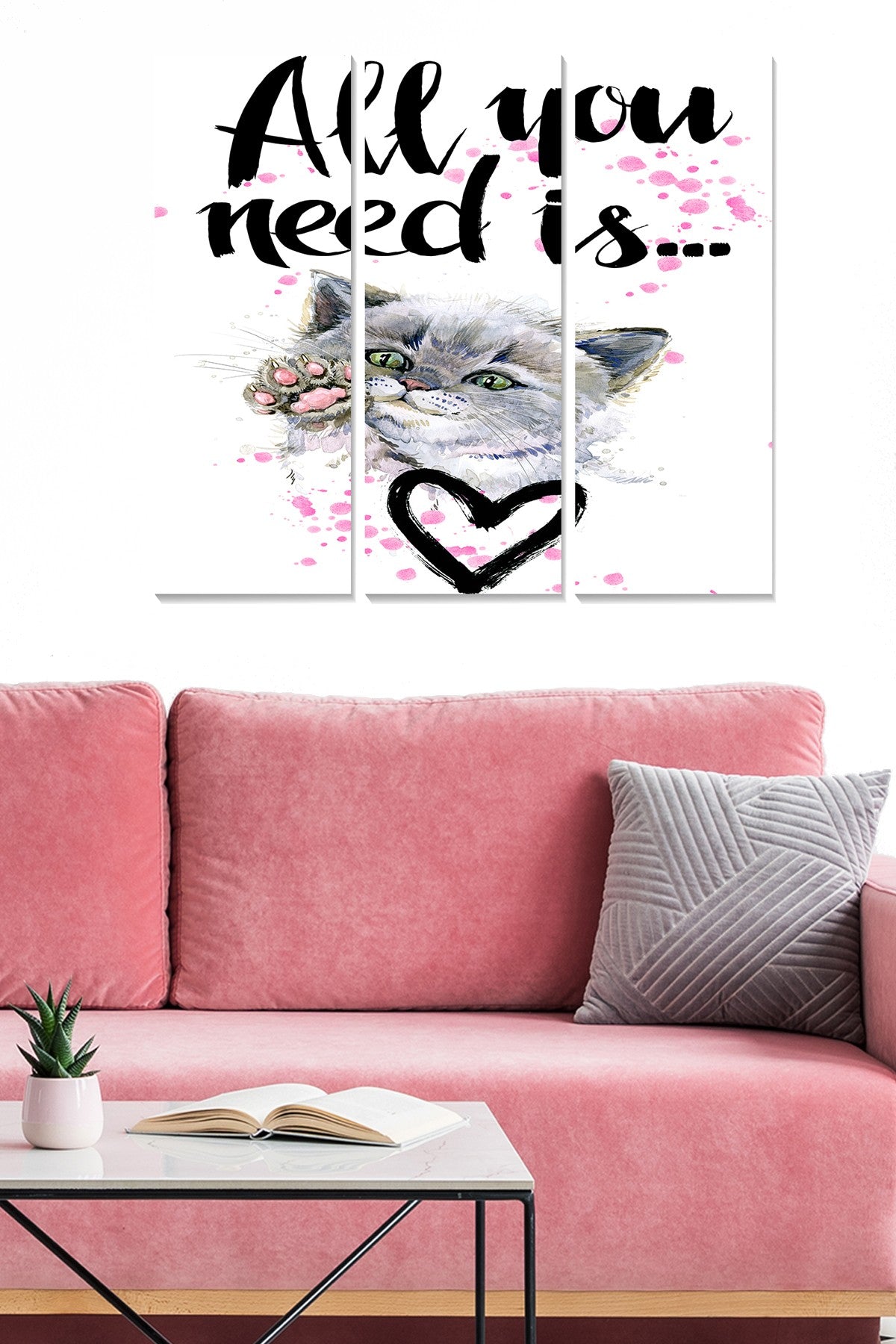 Conjunto de Quadros Decorativos em MDF Multicolor (3 Peças) — 70x50 cm total, 20x50 cm cada, 100% MDF 3 mm