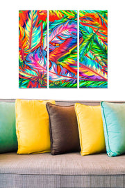 Quadro Decorativo em MDF Multicolor – Conjunto 3 Peças, 70x50 cm (Placas 20x50 cm, 3 mm)