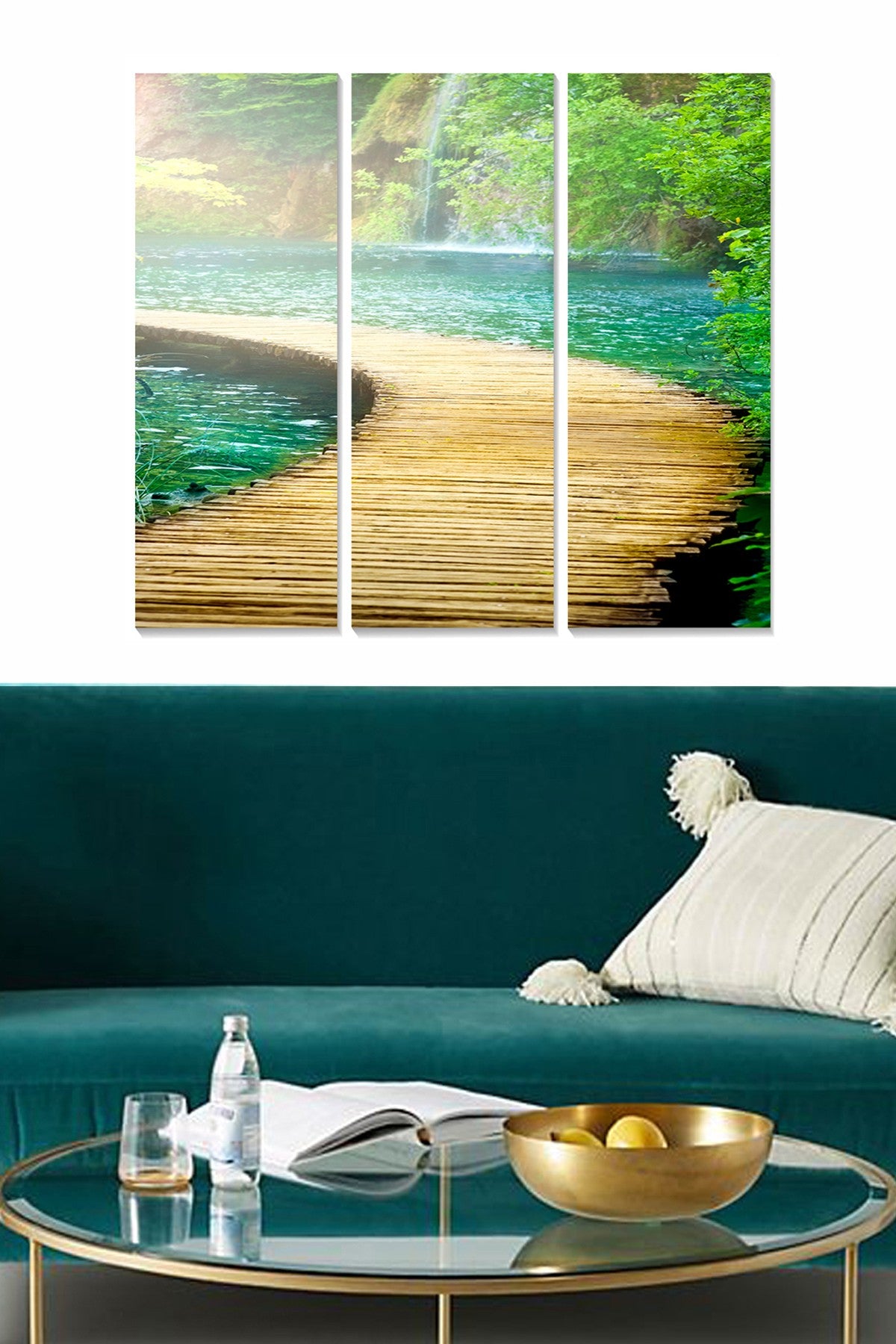 Tríptico Decorativo Multicolor em MDF 3 mm – 3 Peças 20x50 cm (cada), Total 70x50 cm