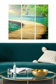 Tríptico Decorativo Multicolor em MDF 3 mm – 3 Peças 20x50 cm (cada), Total 70x50 cm