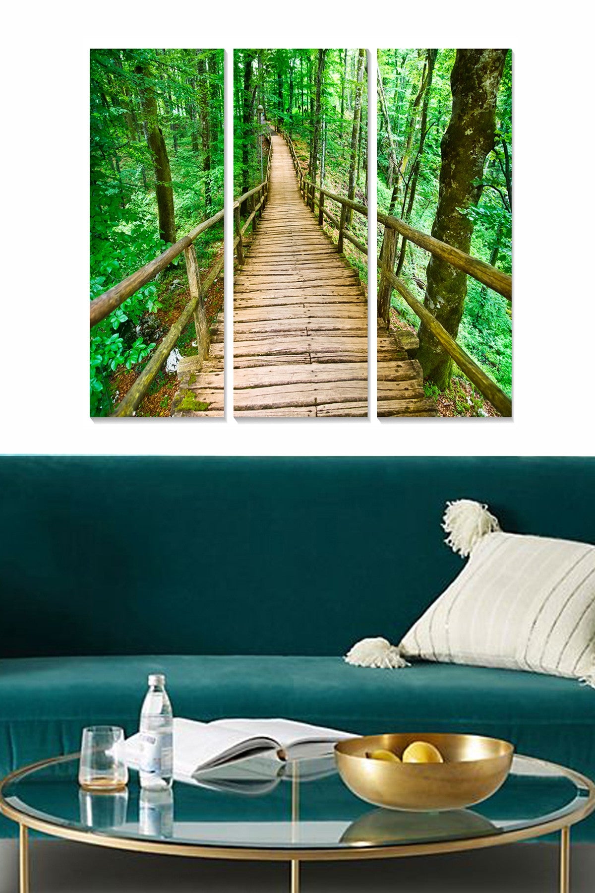 Quadro Decorativo em MDF Multicolor – Tríptico 70x50 cm (3 Peças, 20x50 cm cada)