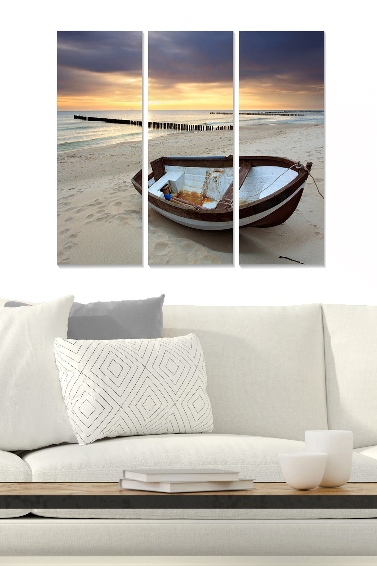 Quadro Decorativo em MDF (3 Peças) Multicolor – 20x50 cm cada, total 70x50 cm, espessura 3 mm