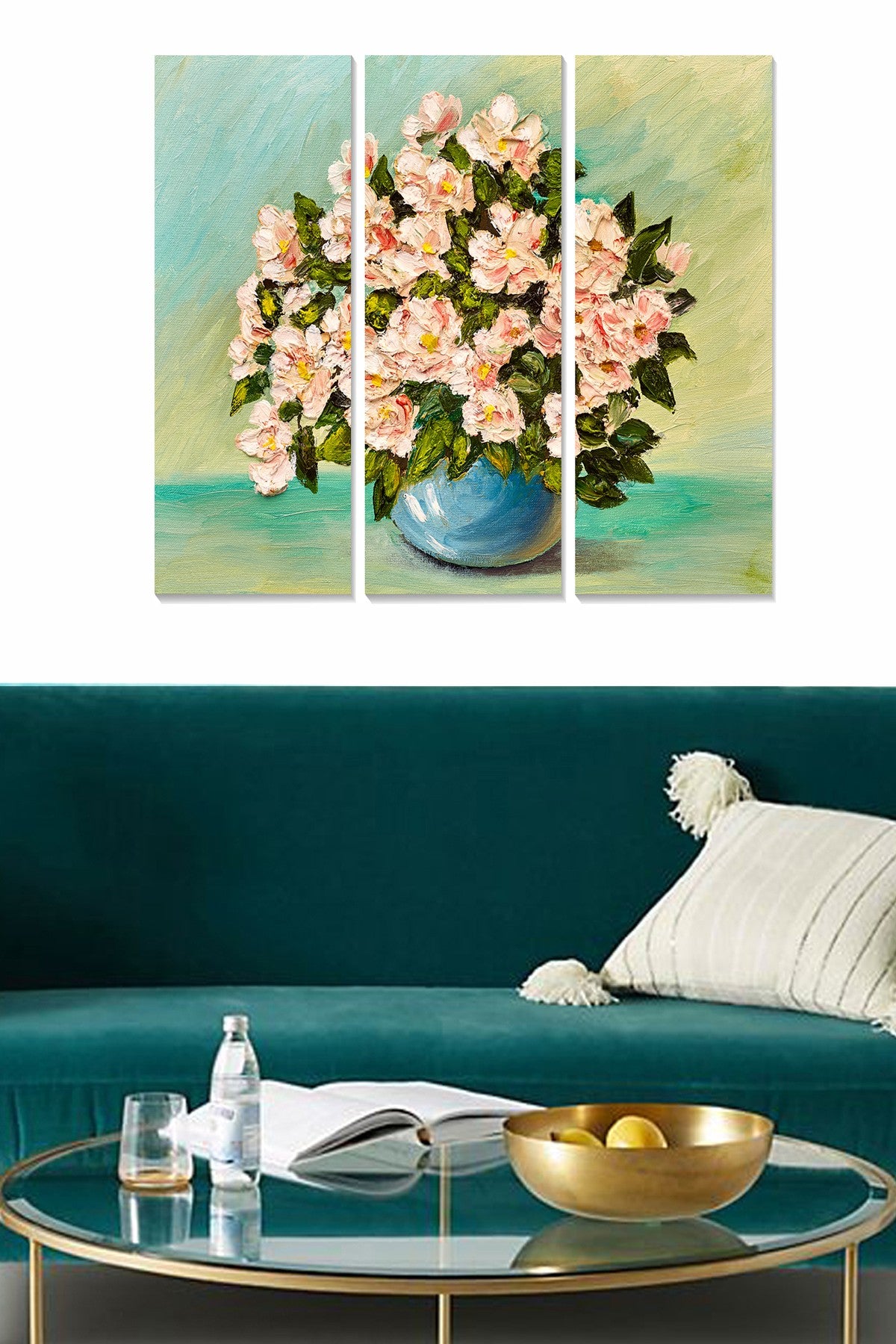 Tríptico Decorativo em MDF Multicolor – 70x50 cm (3x 20x50 cm), Espessura 3 mm