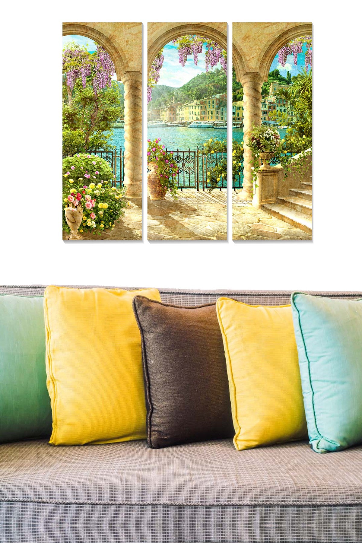 Quadro Decorativo em MDF Multicolor, 3 Peças (3x20x50 cm), Tamanho Total 70x50 cm – MDF 3 mm – Ref. MDF555170197