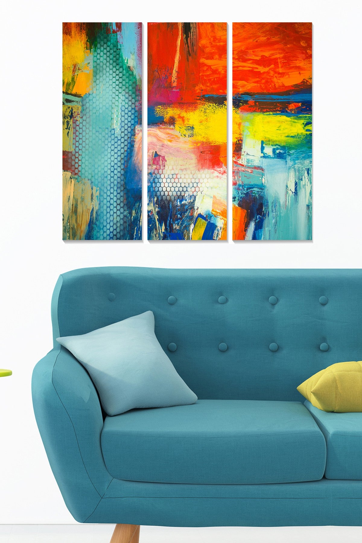 Quadro Decorativo em MDF Multicolorido (Conjunto de 3 Peças) – 20 x 50 cm cada, Total 70 x 50 cm, MDF 3 mm