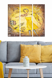 Quadro Decorativo em MDF Multicolor – Conjunto de 3 Peças (20x50 cm cada) | Total 70x50 cm | MDF 100% 3 mm