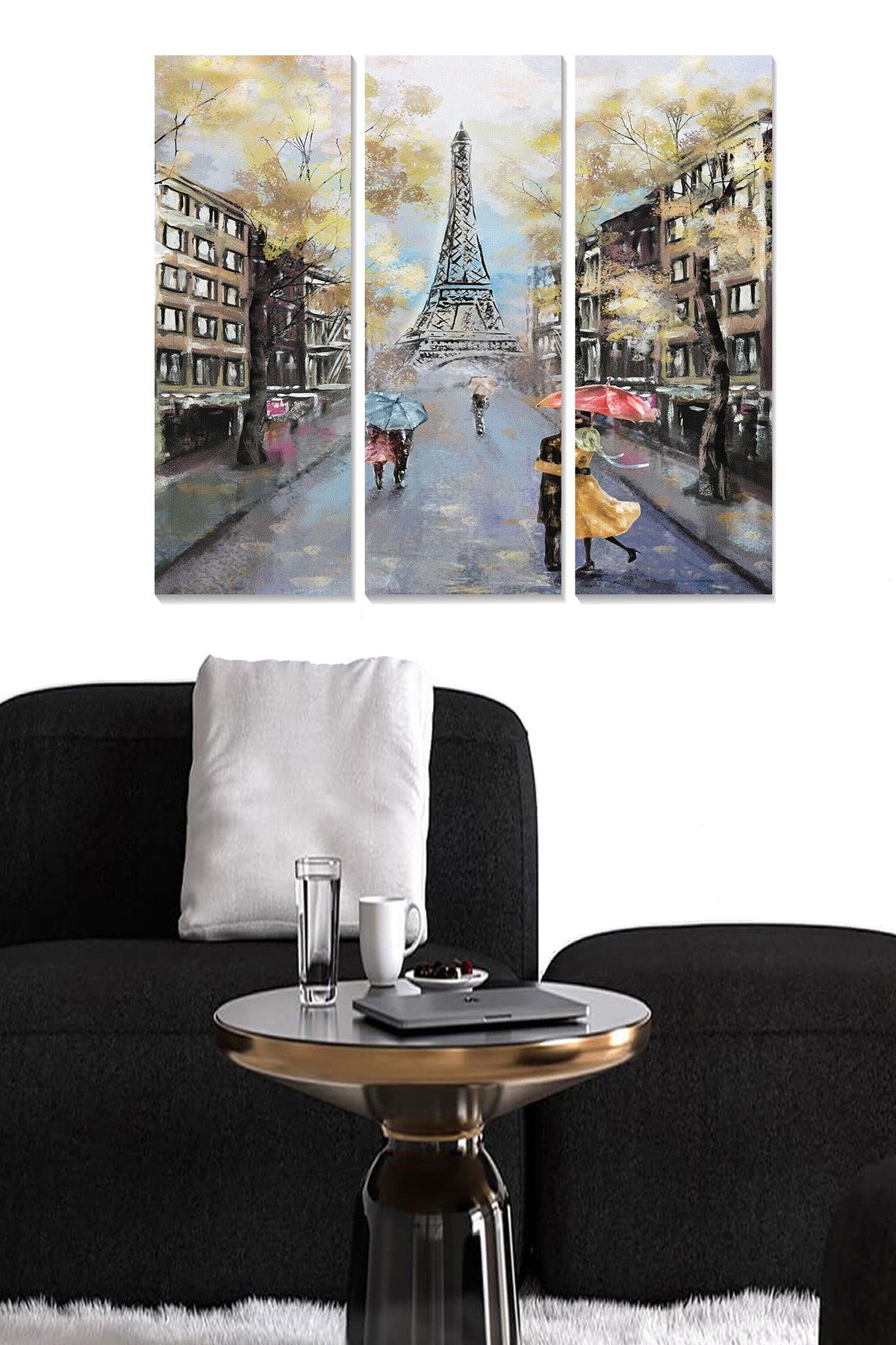 Conjunto de Quadros Decorativos em MDF (3 Peças) – Multicolor – 70 x 50 cm (cada 20 x 50 cm), 3 mm