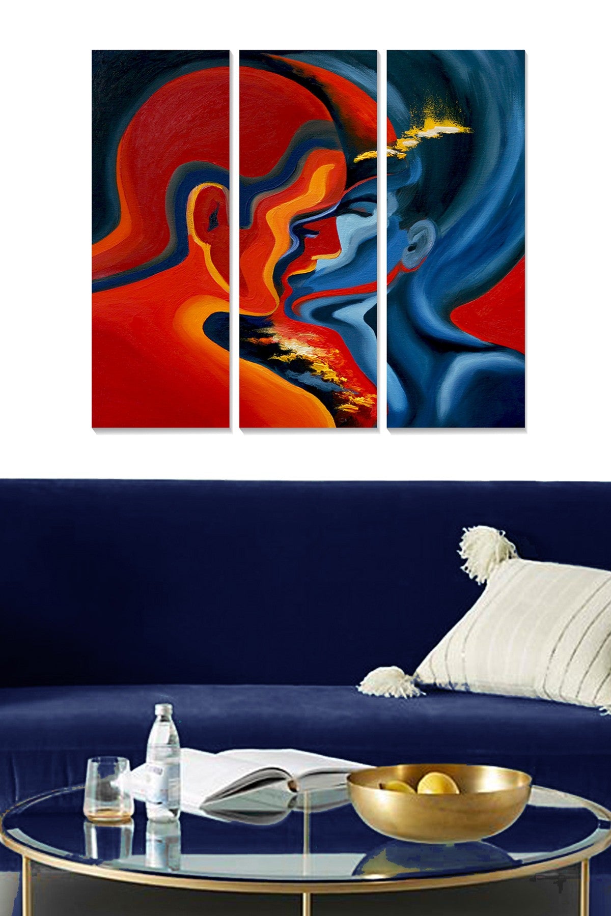 Quadro Decorativo em MDF Multicolor – Tríptico 3 Peças (20 x 50 cm cada; total 70 x 50 cm) – Espessura 3 mm