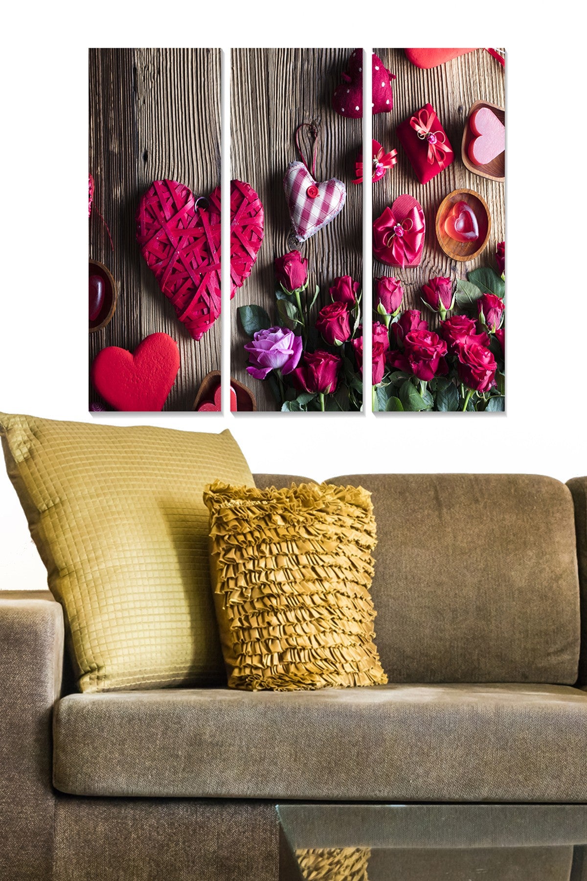 Quadro Decorativo em MDF Multicolor (Conjunto de 3) – Total 70 x 50 cm, 20 x 50 cm cada, MDF 3 mm – MDF562630174