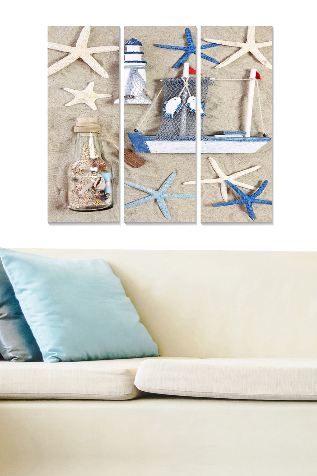 Conjunto de Quadros Decorativos em MDF Multicor (3 Peças) – 20x50 cm cada, Total 70x50 cm