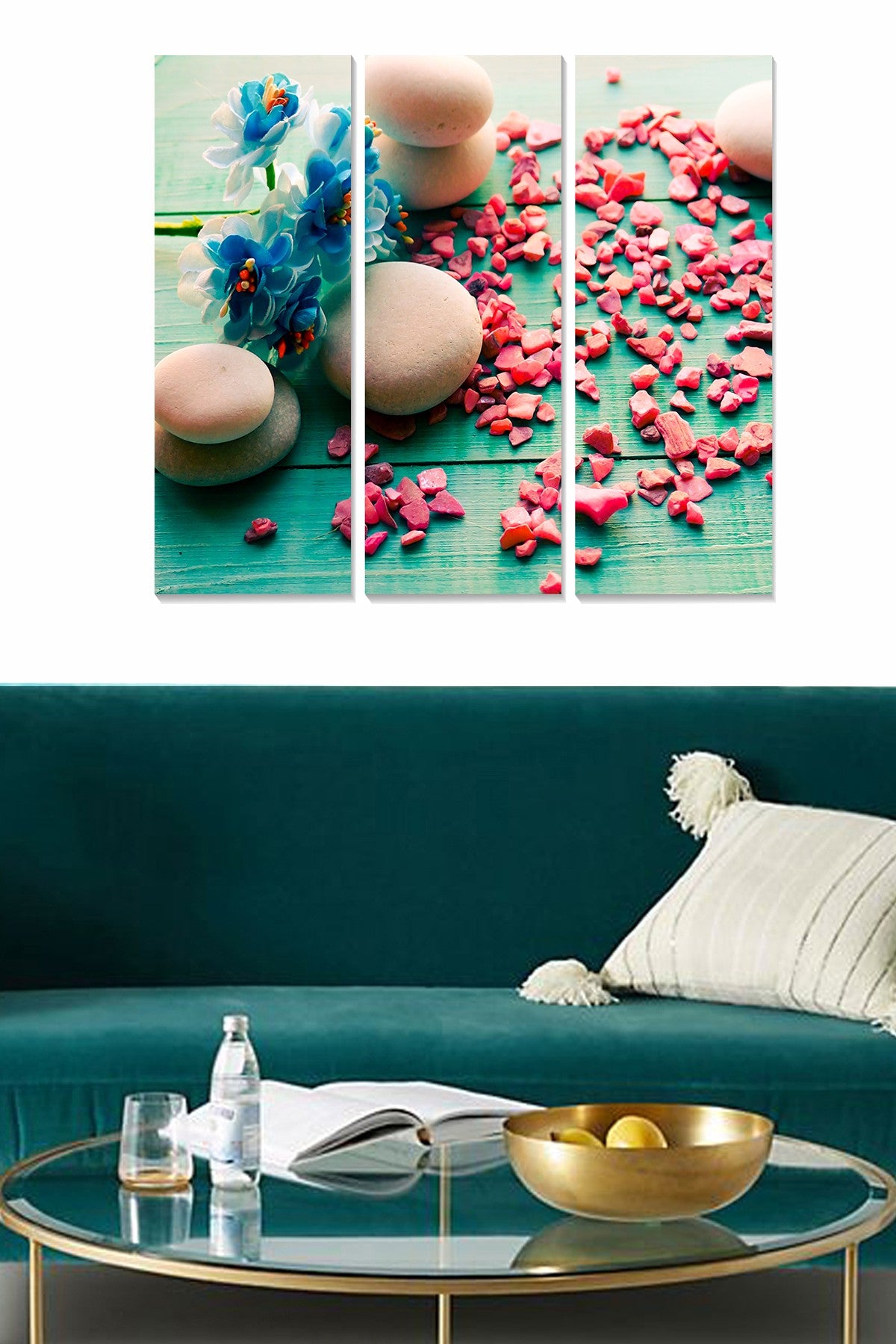 Quadro Decorativo em MDF Multicolor (3 Peças) – 20x50 cm cada, Total 70x50 cm, MDF 3 mm