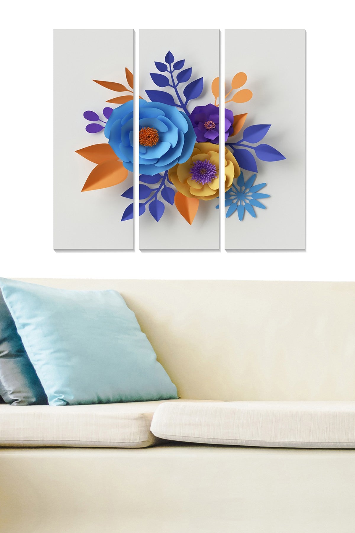 Quadro Decorativo em MDF Multicolor — Conjunto 3 Peças (20x50 cm cada), Tamanho Total 70x50 cm, 100% MDF (3 mm) — MDF567481471