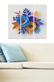 Quadro Decorativo em MDF Multicolor — Conjunto 3 Peças (20x50 cm cada), Tamanho Total 70x50 cm, 100% MDF (3 mm) — MDF567481471