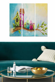 Quadro Decorativo em MDF Multicolor (Conjunto de 3 Peças) – 20x50 cm cada, 70x50 cm total, espessura 3 mm