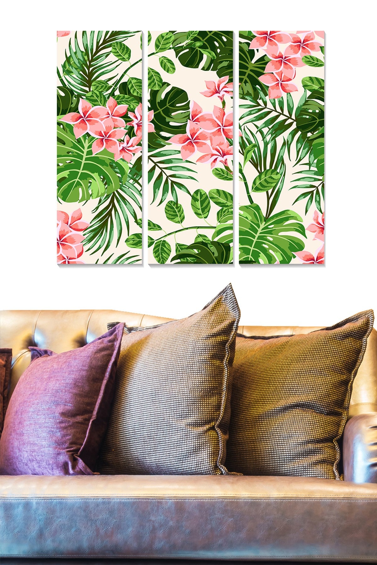 Quadro Decorativo em MDF Multicolor (3 Peças) – 70x50 cm total, 20x50 cm cada, MDF 3 mm