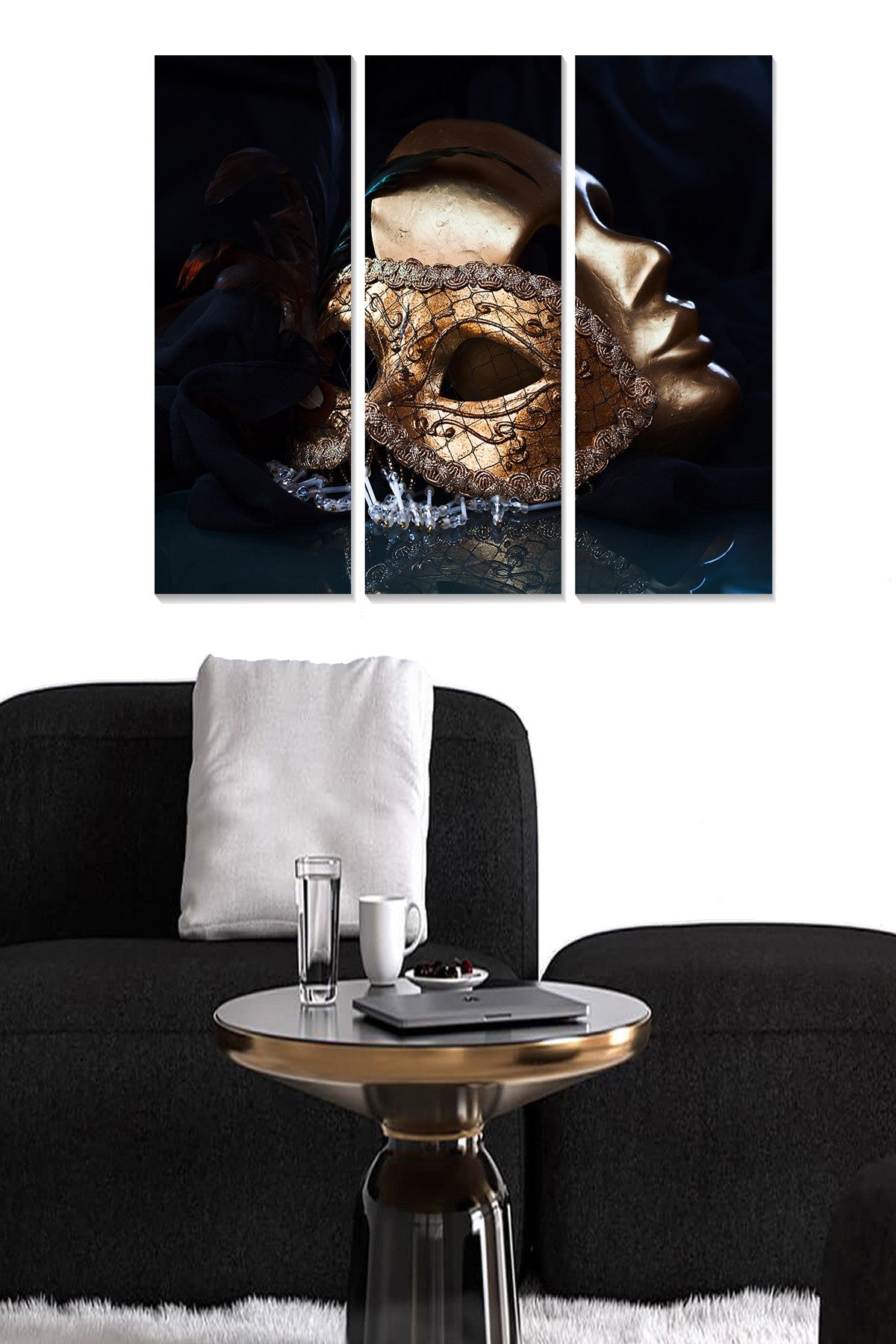 Quadro Decorativo em MDF Multicolor – Tríptico 70x50 cm (3 Peças, 20x50 cm cada)