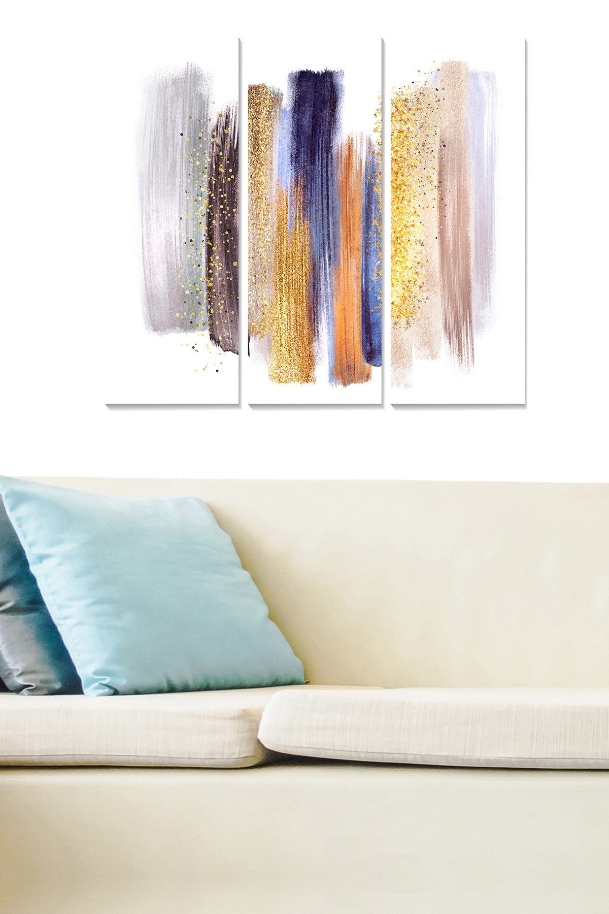 Quadro Decorativo em MDF Multicolor - Conjunto de 3 Peças, Total 70x50 cm (20x50 cm cada), Espessura 3 mm