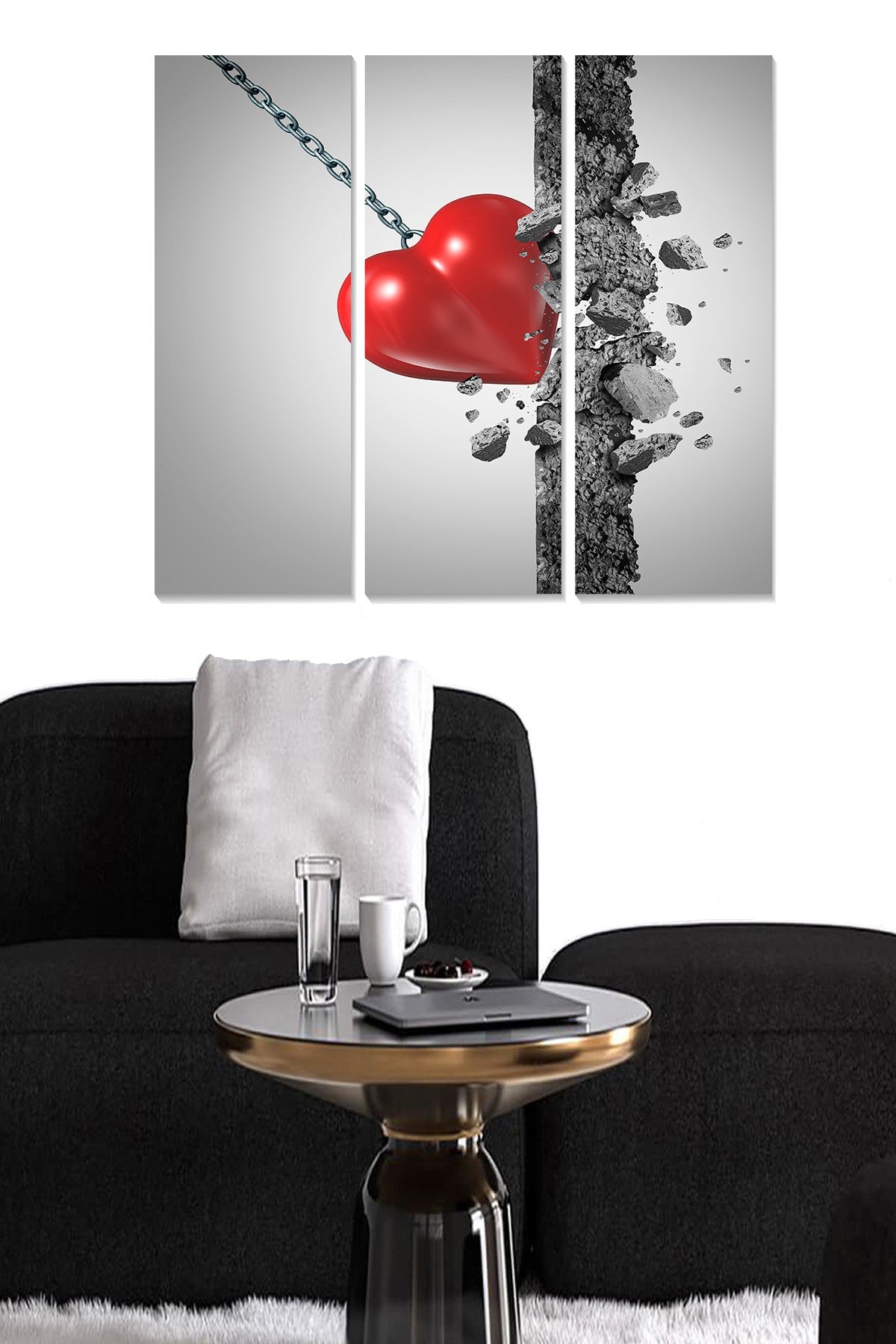 MDF578473531 Quadro Decorativo em MDF Multicolorido — Conjunto de 3 Peças (20x50 cm cada), Total 70x50 cm, Espessura 3 mm