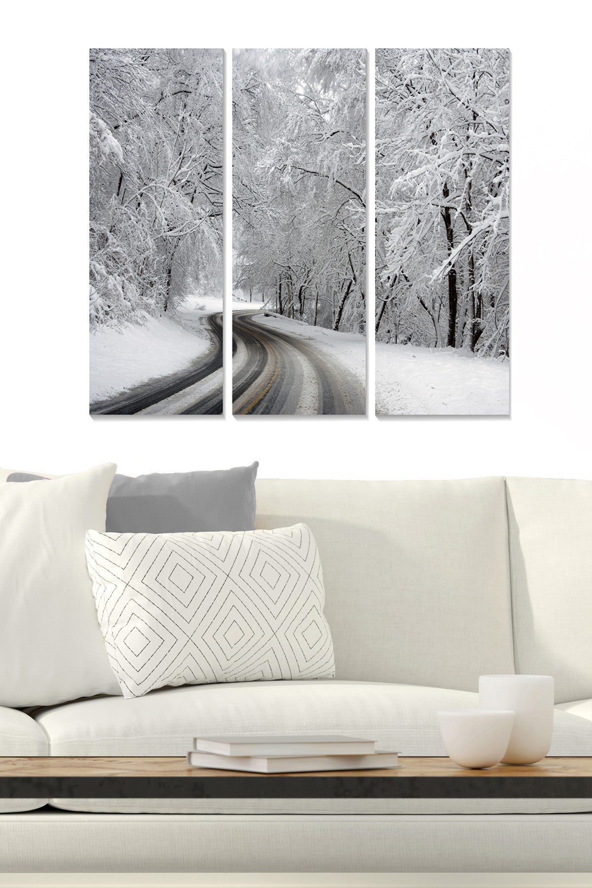 Tríptico Decorativo em MDF Multicolor - 3 Peças (20x50 cm cada), Total 70x50 cm