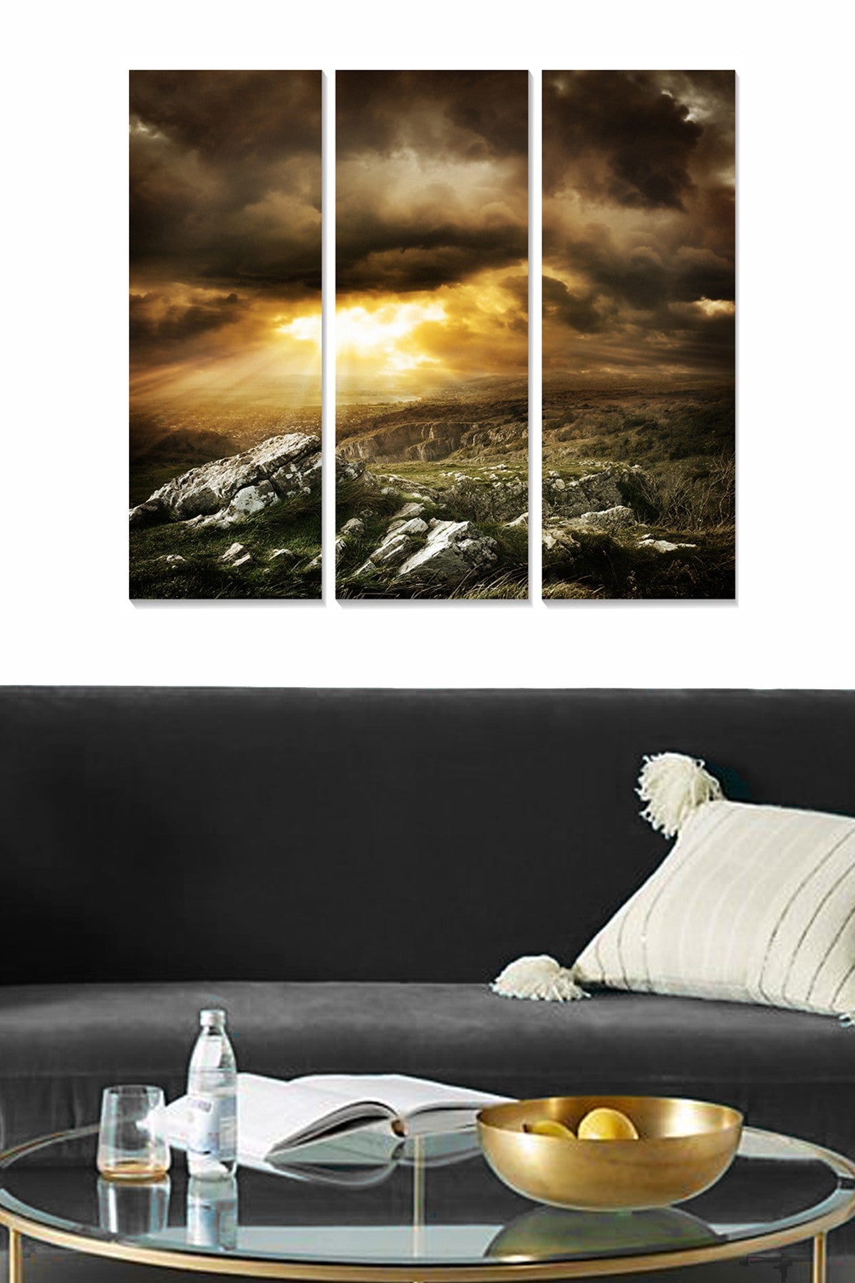 Tríptico Decorativo em MDF Multicolor 70x50 cm (3 Peças)