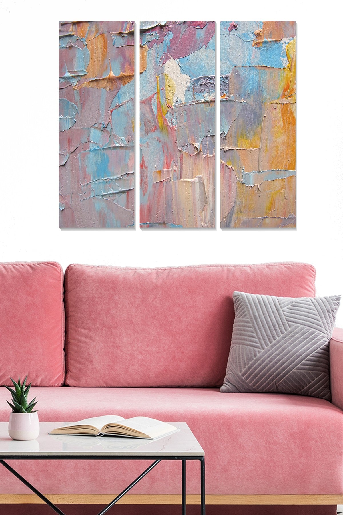 Quadro Decorativo em MDF Multicolorido (Conjunto 3 Peças) 70x50 cm [3× 20x50 cm], 100% MDF, 3 mm, 1 kg