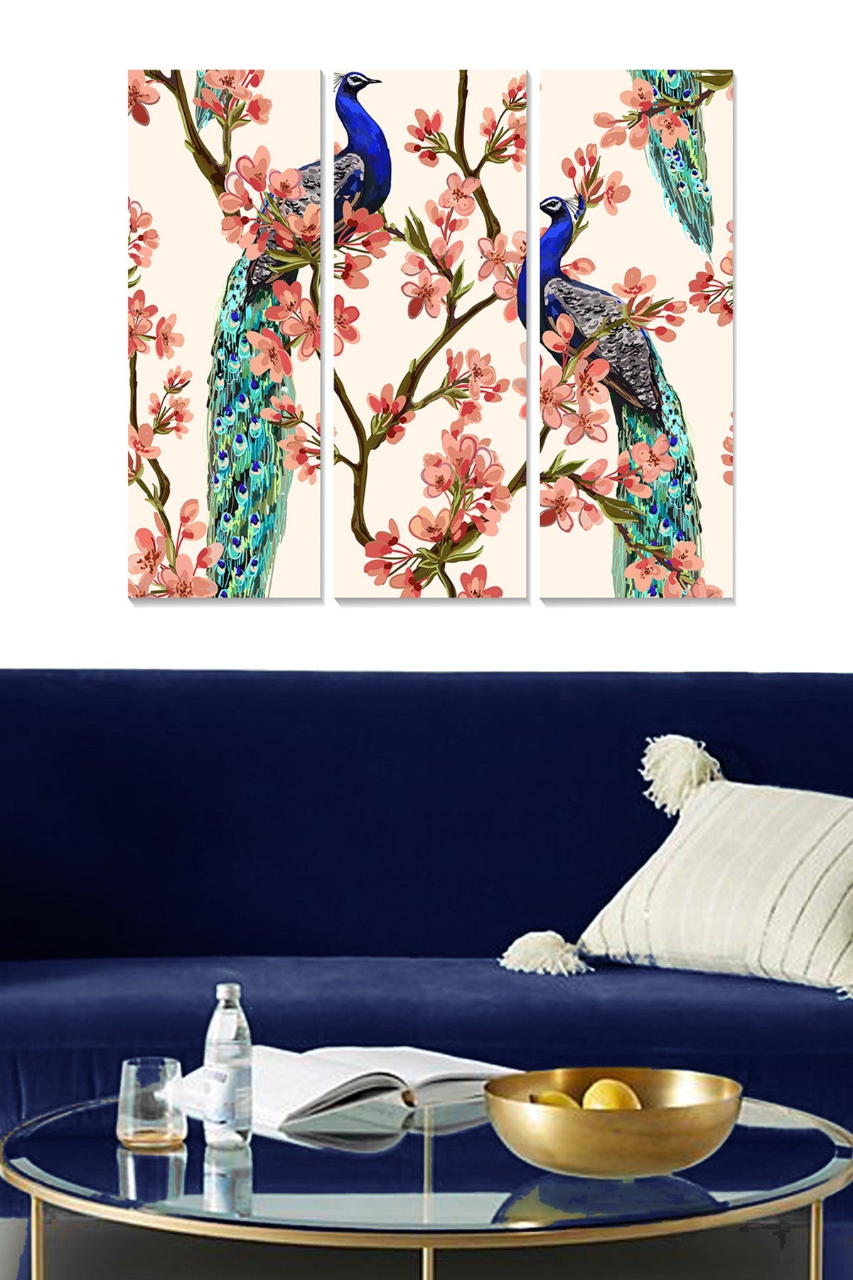 Quadro Decorativo em MDF Multicolor – 3 Peças (20x50 cm cada), Tamanho Total 70x50 cm