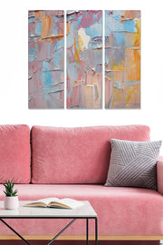 Tríptico Decorativo em MDF Multicolor — 3 Peças (20x50 cm cada), Tamanho Total 70x50 cm