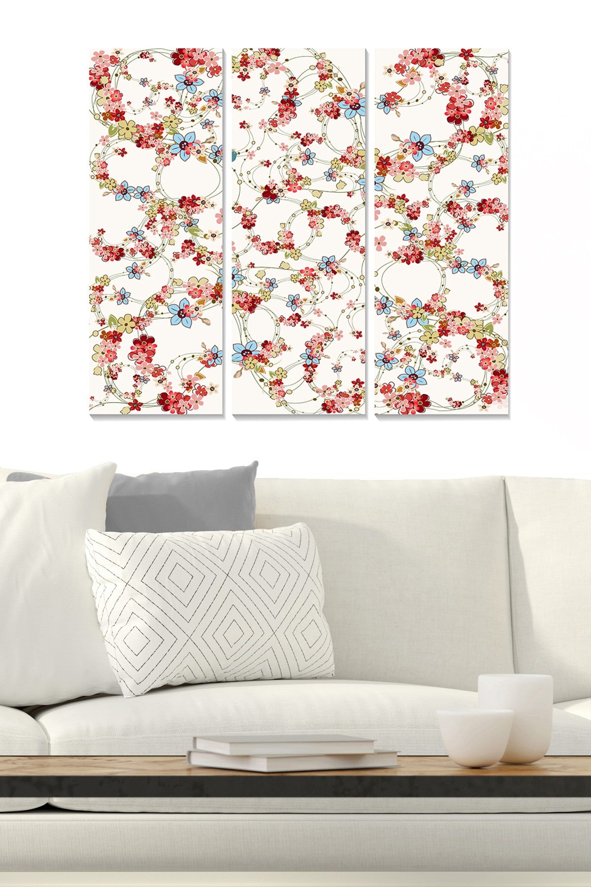 Quadro Decorativo em MDF Multicolor – Conjunto de 3 Peças, 70 x 50 cm (3 x 20 x 50 cm), 3 mm