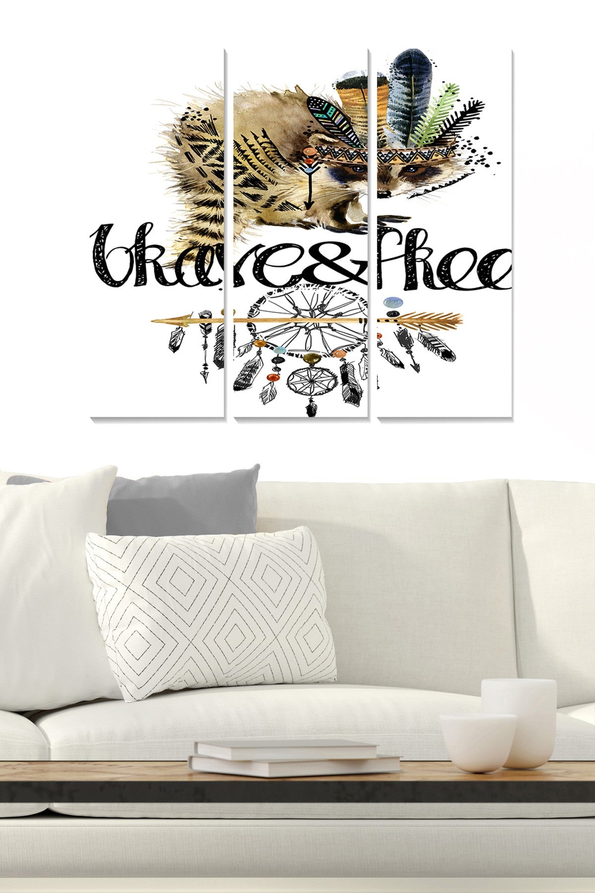 Tríptico Decorativo em MDF Multicolor 70x50 cm (3 Peças, 3 mm)