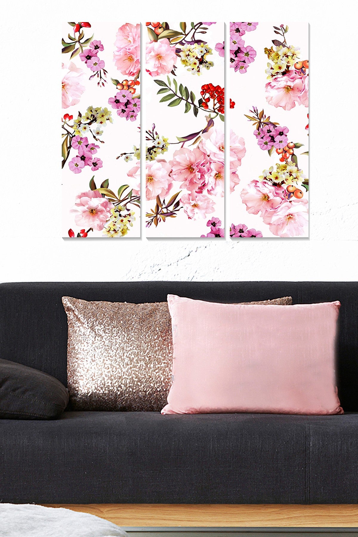 Quadro Decorativo em MDF Multicolor (Conjunto de 3 Peças) – 100% MDF, 20x50 cm cada, Total 70x50 cm, Espessura 3 mm