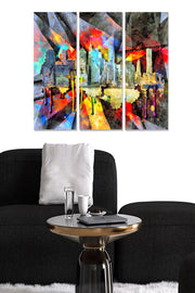 Quadro Decorativo em MDF Multicolor (Conjunto de 3 Peças) – 20x50 cm cada, Tamanho Total 70x50 cm, Espessura 3 mm