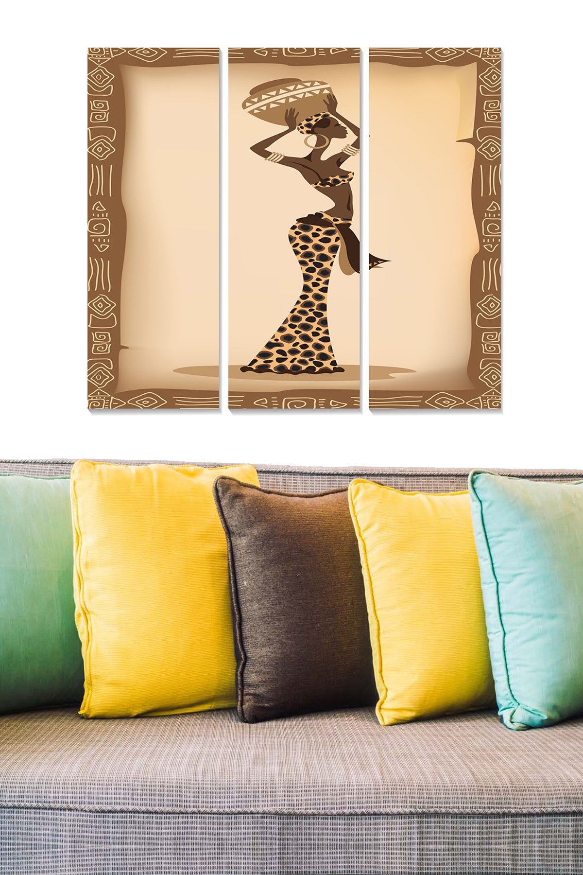 Quadro Decorativo em MDF Multicolor – 3 Peças (3x20x50 cm, Total 70x50 cm) – 100% MDF 3 mm