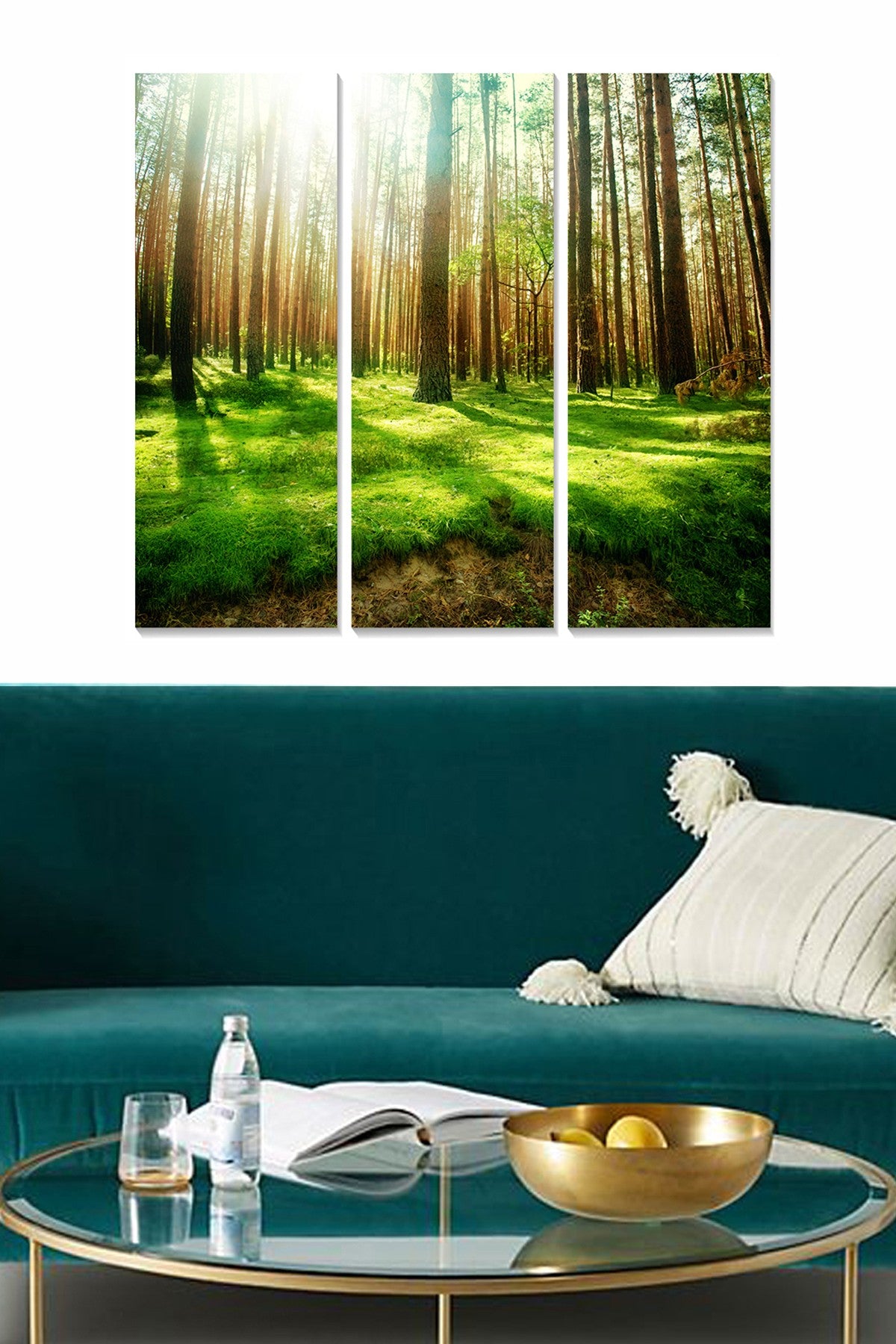 Tríptico Decorativo em MDF (3 mm) – Multicolor, 3 Peças 20x50 cm (Total 70x50 cm)