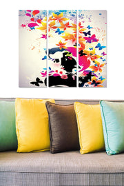 Quadro Decorativo em MDF Multicolor – Conjunto 3 Peças (20x50 cm cada, total 70x50 cm), espessura 3 mm (Ref. MDF6089471)