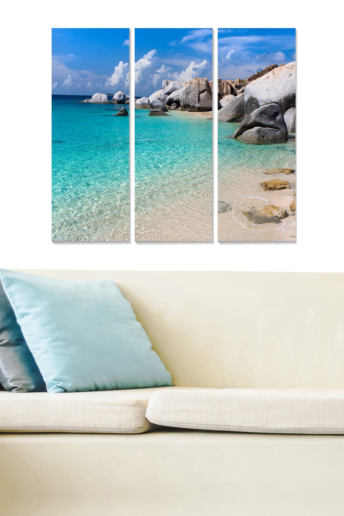 Tríptico Decorativo em MDF Multicolor, 70x50 cm (3x20x50), espessura 3 mm