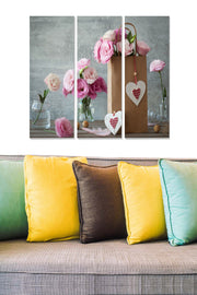 Quadro Decorativo em MDF Multicolor – Conjunto de 3 Peças (3x20x50 cm), Tamanho Total 70x50 cm