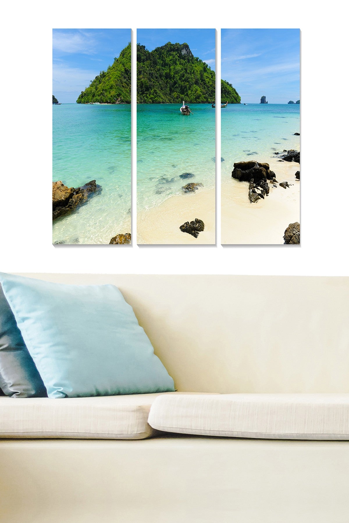 Tríptico Decorativo em MDF — Multicolor, 3 Peças (20x50 cm cada), Tamanho Total 70x50 cm