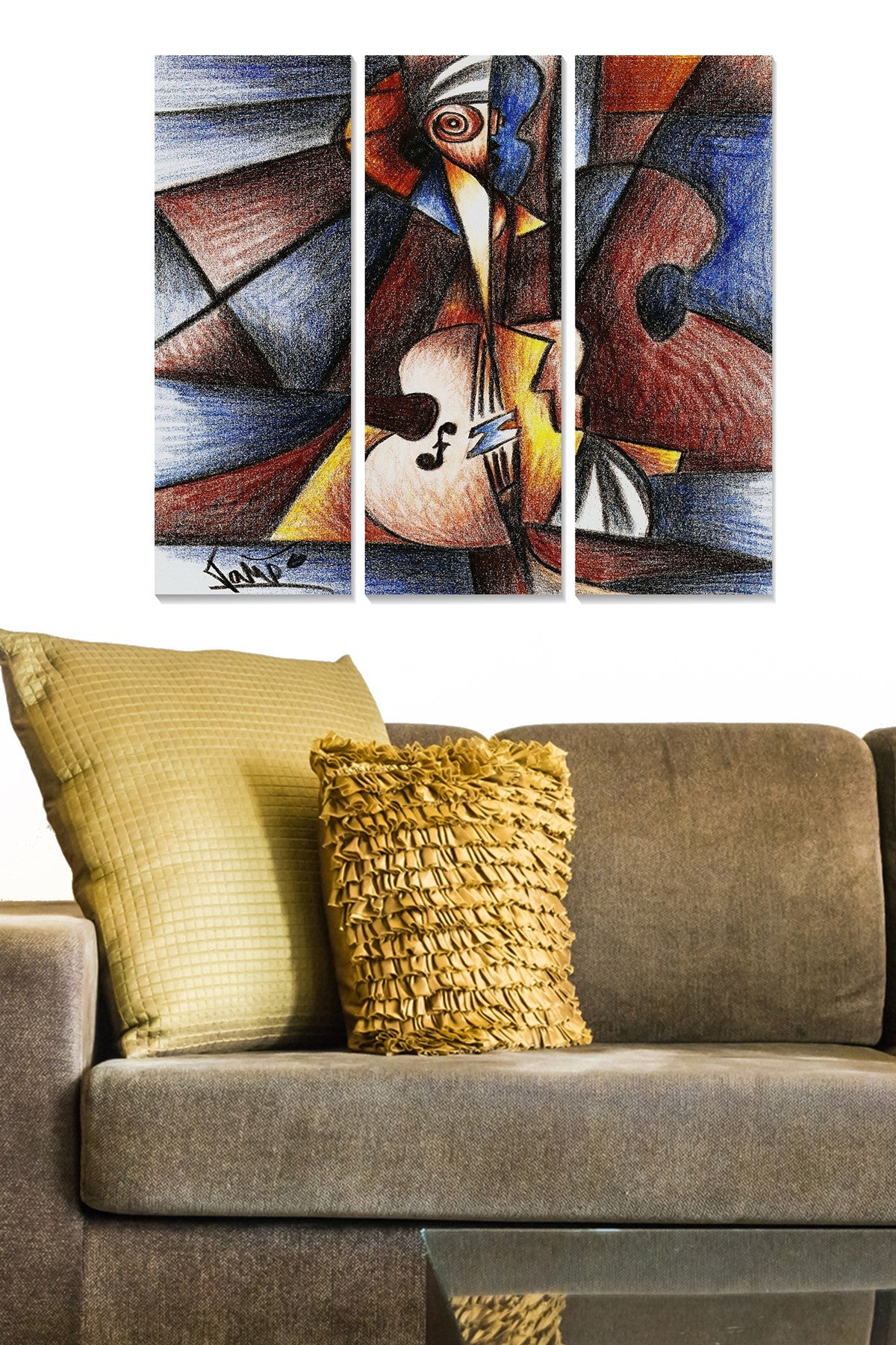 Quadro Decorativo MDF Multicolor – Conjunto de 3 Peças – 70 x 50 cm (Total)