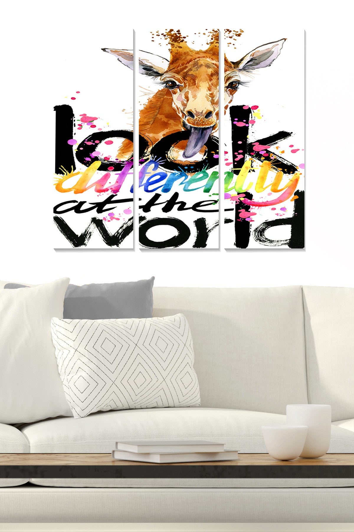 Quadro Decorativo em MDF Multicolor (3 Peças) – 70 x 50 cm (20 x 50 cm cada)