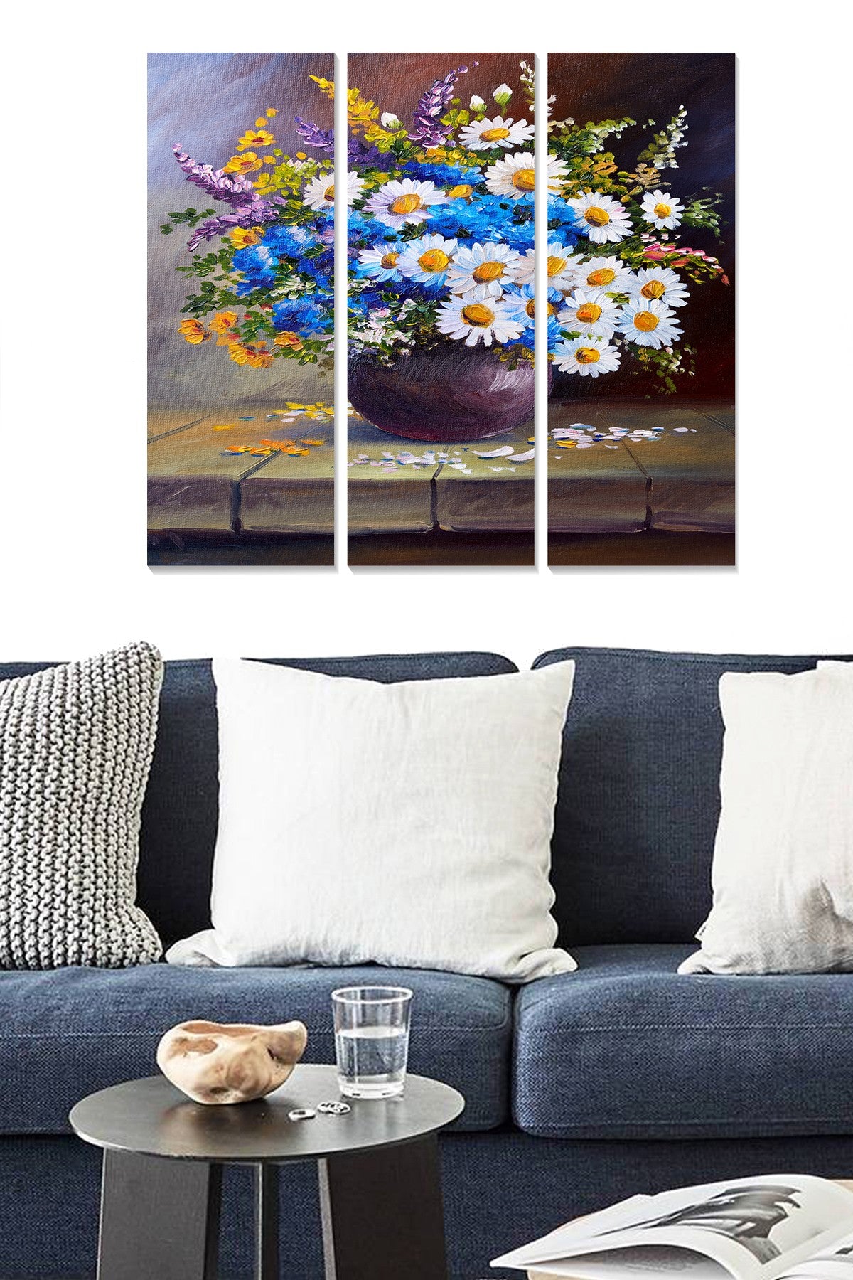 Quadro Decorativo Tríptico em MDF Multicolor — 70x50 cm (3x20x50 cm), espessura 3 mm