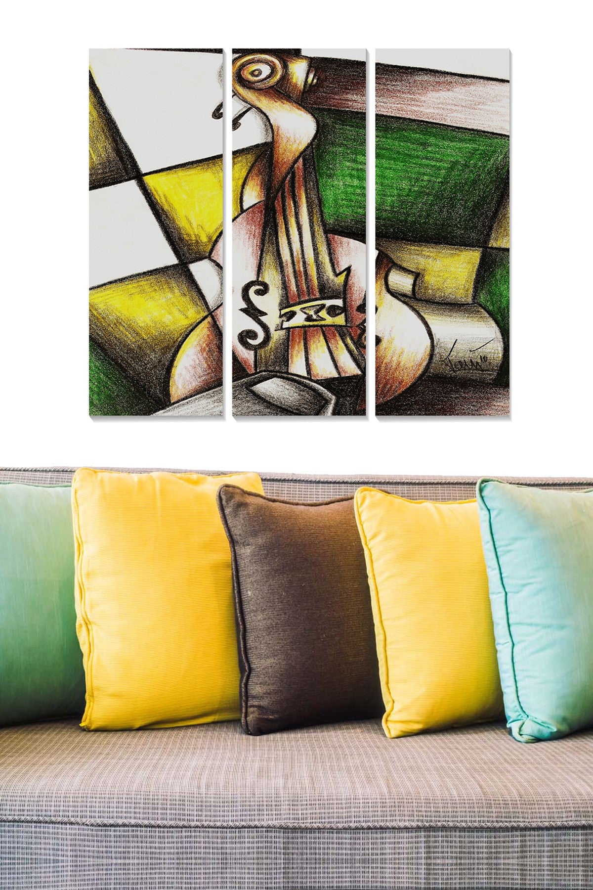 Conjunto de Quadros Decorativos MDF Multicolor (3 Peças) – 20x50 cm cada, Total 70x50 cm, 3 mm