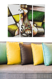 Conjunto de Quadros Decorativos MDF Multicolor (3 Peças) – 20x50 cm cada, Total 70x50 cm, 3 mm
