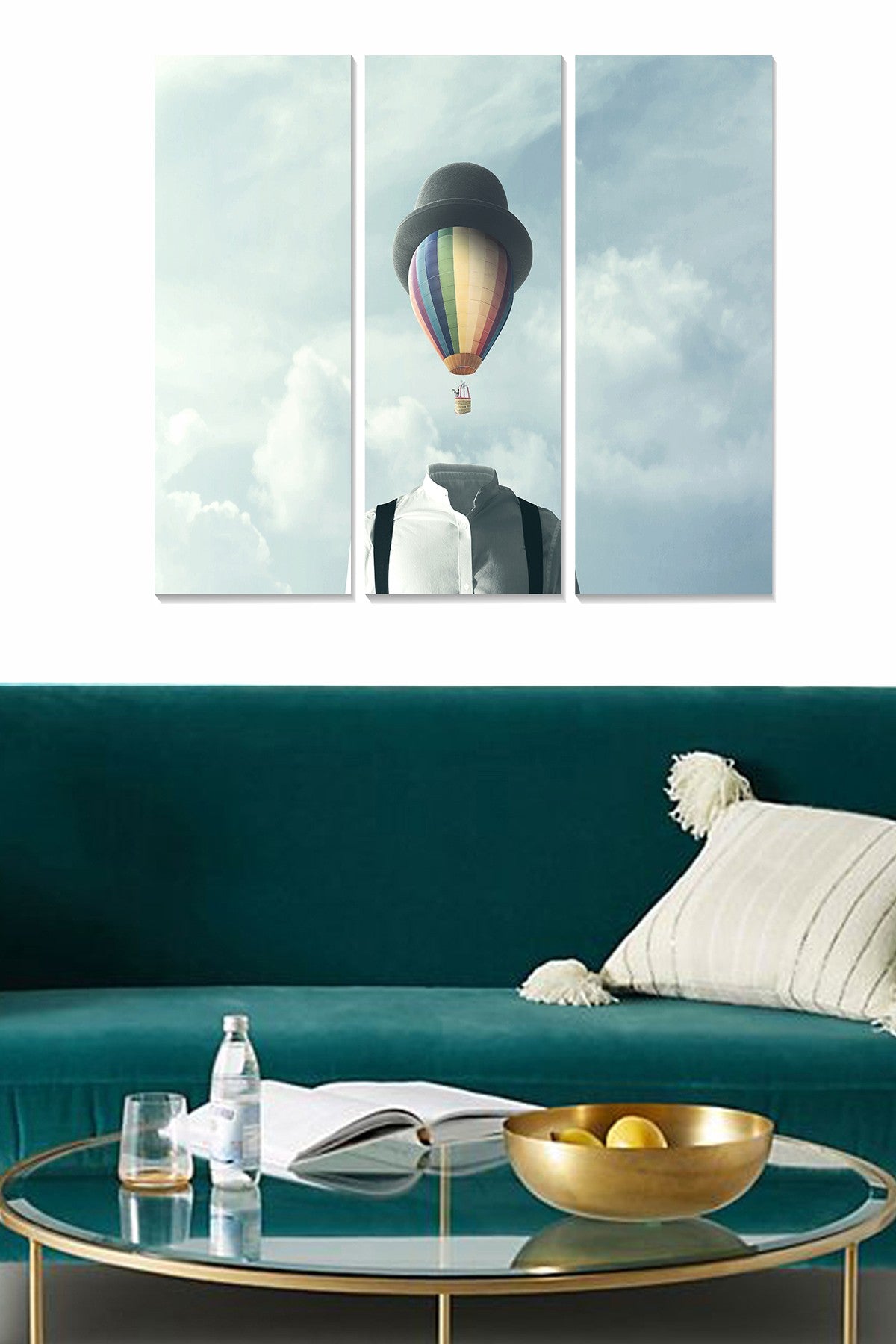 Quadro Decorativo em MDF Multicolor – Conjunto 3 Peças (70x50 cm) | 100% MDF, 3 mm