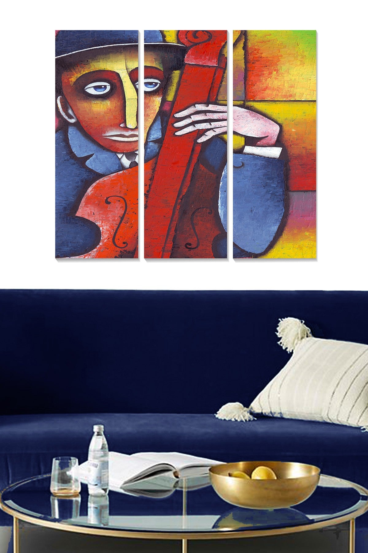 Quadro Decorativo em MDF Multicolor – Conjunto 3 Peças (20x50 cm cada), Tamanho Total 70x50 cm – MDF6332119