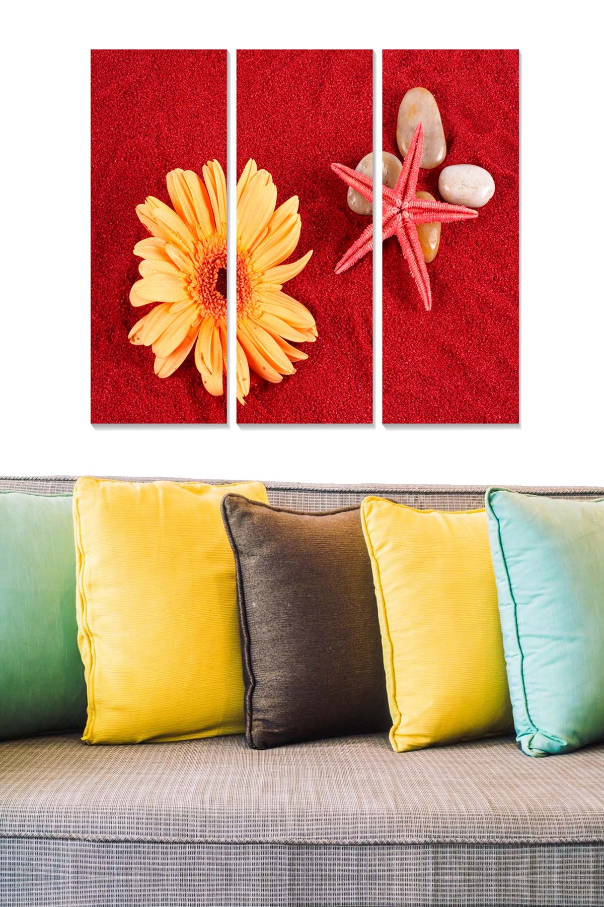 Quadro Decorativo em MDF Multicolor (Conjunto de 3) — 70x50 cm Total, 3 mm de Espessura