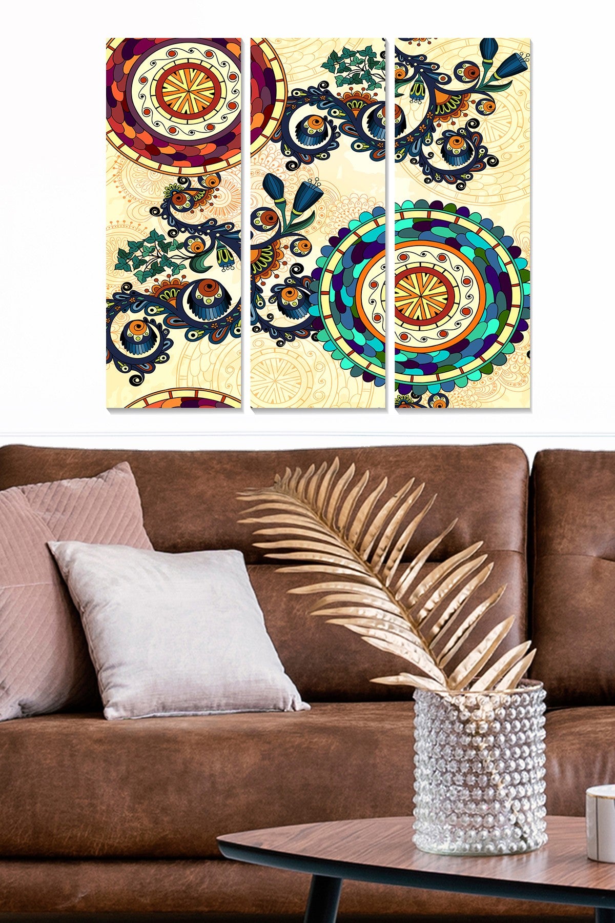 Quadro Decorativo em MDF Multicolorido — Conjunto de 3 Peças (20x50 cm cada) | Tamanho Total 70x50 cm | 100% MDF 3 mm