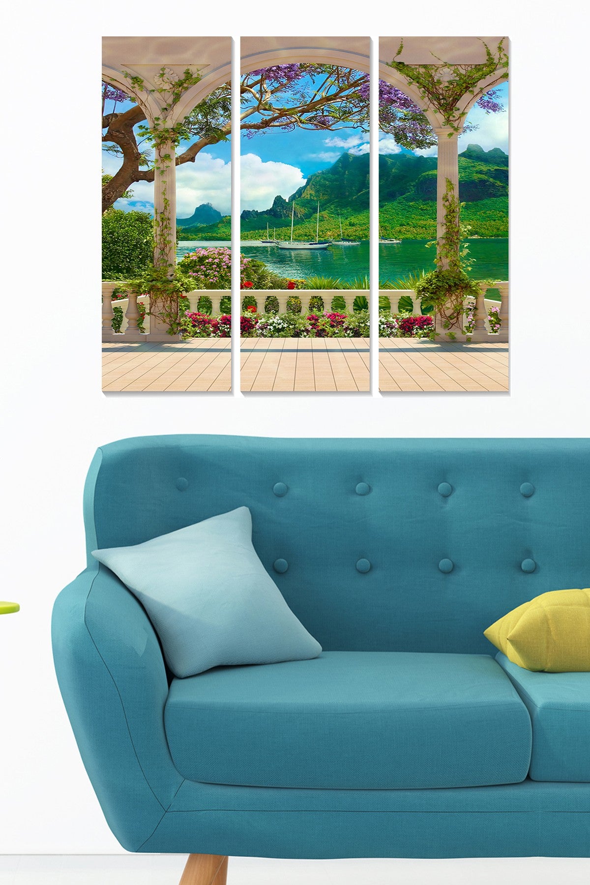 Quadro Decorativo em MDF Multicolor (Conjunto de 3 Peças) 20x50 cm cada | Espessura 3 mm | Tamanho Total 70x50 cm